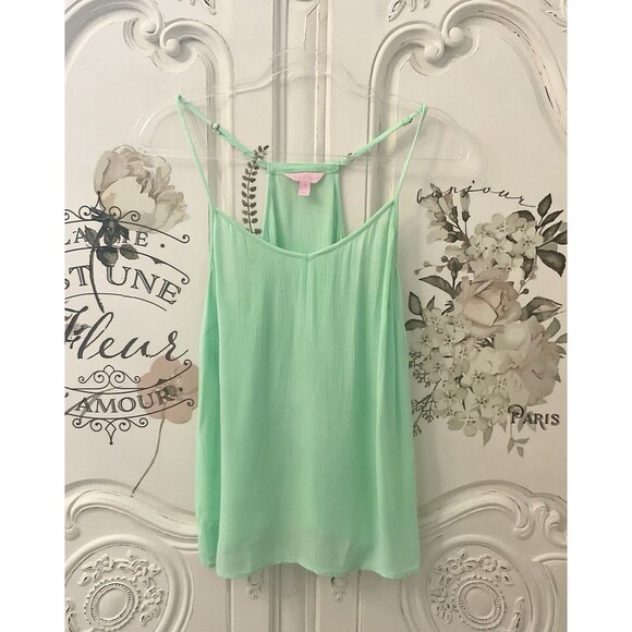 Lilly Pulitzer Racerback Tank Top Women's XS Lime Green - Picture 2 of 11